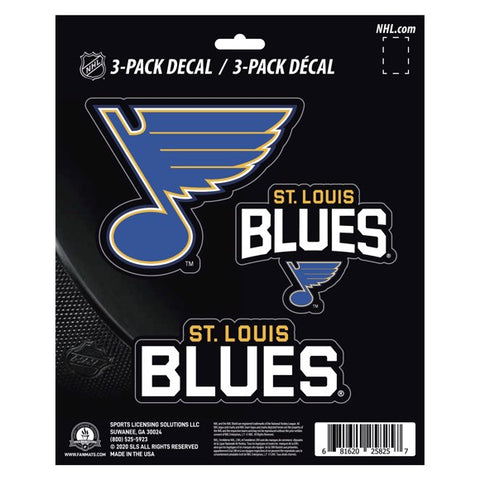 St. Louis Blues Set of 3 Die Cut Decal Stickers NEW Free Shipping!