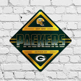 Green Bay Packers Metal Diamond Sign NEW! 16x16 Inches Man Cave Free Shipping