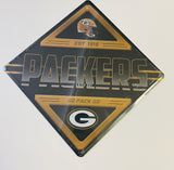 Green Bay Packers Metal Diamond Sign NEW! 16x16 Inches Man Cave Free Shipping