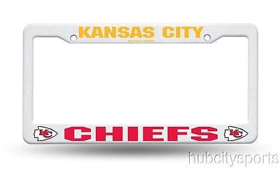 Kansas City Chiefs White Plastic License Plate Frame NEW NFL