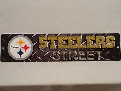 Pittsburgh Steelers Street Sign NEW!!! 4"X16" "Steelers Street" Man Cave NFL