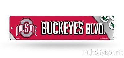 Ohio State Buckeyes Street Sign NEW! 4"X16" "Buckeyes Blvd." Man Cave NCAA
