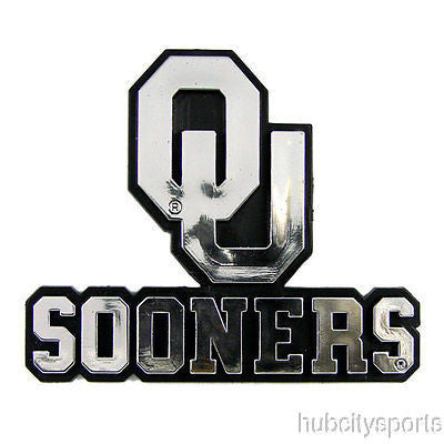 Oklahoma Sooners Logo 3D Chrome Auto Decal Sticker NEW!! Truck or Car