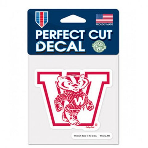 Wisconsin Badgers Retro Logo Die Cut Decal Stickers Perfect Cut 3x3 inches