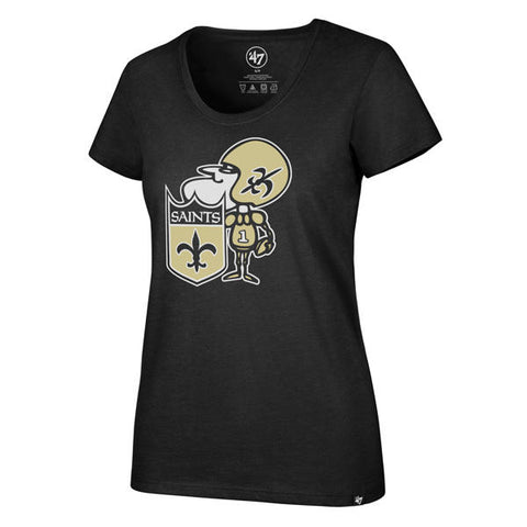 New Orleans Saints Retro Logo Womens Shirt '47 Scoop Neck