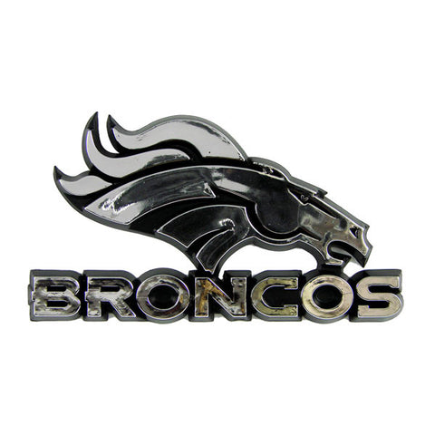 Denver Broncos Logo 3D Chrome Auto Decal Sticker NEW Truck Car 2x3 Inches