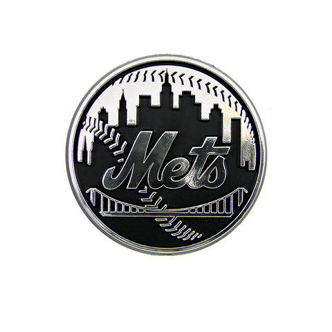 New York Mets Logo 3D Chrome Auto Decal Sticker NEW! Truck or Car