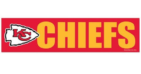 Kansas City Chiefs Bumper Sticker NEW!! 3 x 11 Inches Free Shipping! Wincraft
