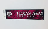 Texas A&M Aggies Bumper Sticker NEW!! 3x11 Inches Free Shipping! Rico