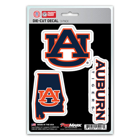 Auburn Tigers Set of 3 Die Cut Decal Stickers State Outline Free Shipping!