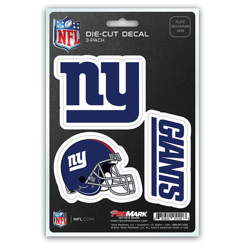 New York Giants Set of 3 Die Cut Decal Stickers Helmet Decal Free Shipping