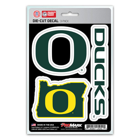 Oregon Ducks Set of 3 Die Cut Decal Stickers State Outline Free Shipping!