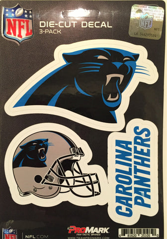 Carolina Panthers Set of 3 Die Cut Decal Stickers Helmet Decal Free Shipping