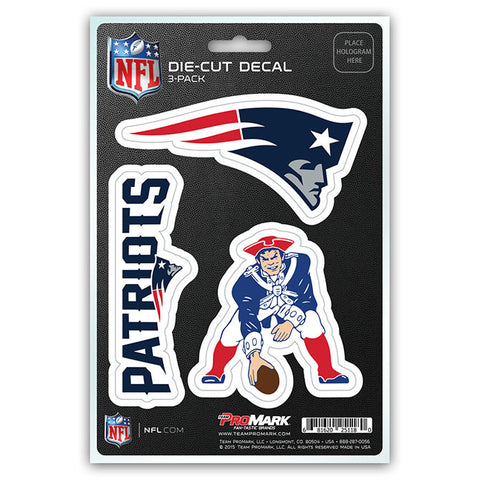 New England Patriots Set of 3 Die Cut Decal Stickers Retro Logo Free Shipping