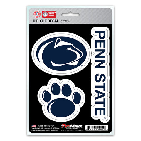 Penn State Nittany Lions Set of 3 Die Cut Decal Stickers State Outline Free Shipping!
