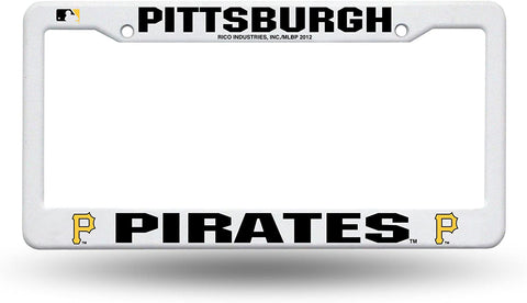 Pittsburgh Pirates White Plastic License Plate Frame NEW!!