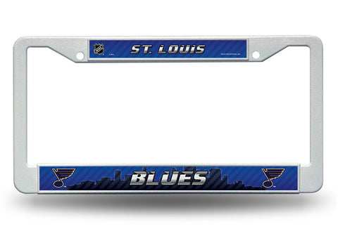 St. Louis Blues White Plastic License Plate Frame NHL NEW! Free Shipping