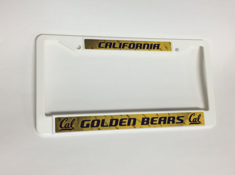 CAL Golden Bears White Plastic License Plate Frame NEW! Free Shipping