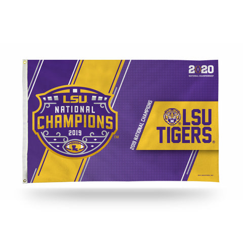LSU Tigers 2019 National Champions Banner Flag NEW 3x5 Feet Free Shipping Rico