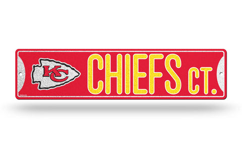 Kansas City Chiefs Street *Bling* Sign NEW 4"X16" "Chiefs Ct." Man Cave NFL
