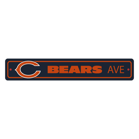 Chicago Bears Street Sign NEW! 4"X 24" "Bears Ave" Man Cave NFL