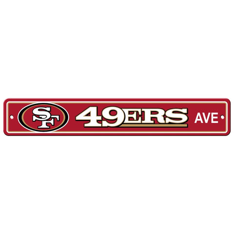 San Francisco 49ers Street Sign NEW! 4"X 24" "49ers Ave" Man Cave NFL