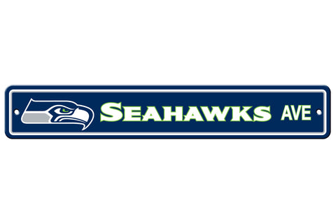 Seattle Seahawks Street Sign NEW! 4"X 24" "Seahawks Ave" Man Cave NFL