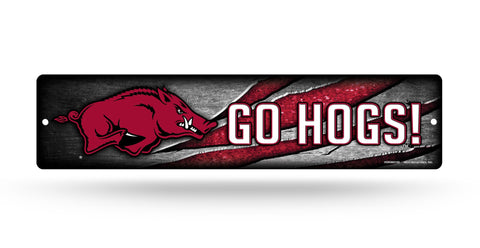 Arkansas Razorbacks Street Sign NEW! 4"X16" "Go Hogs!" Man Cave NCAA