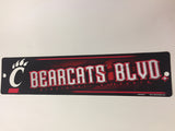 Cincinnati Bearcats Street Sign NEW! 4"X16" "Bearcats Blvd." Man Cave NCAA