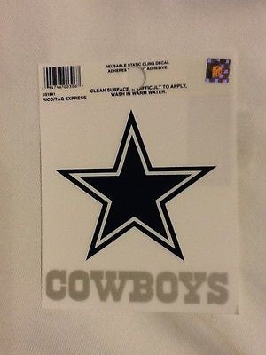 Dallas Cowboys Static Cling Sticker NEW!! Window or Car! NFL Tony Romo