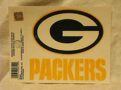 Green Bay Packers Logo Static Cling Sticker NEW!! Window or Car! Aaron Rodgers