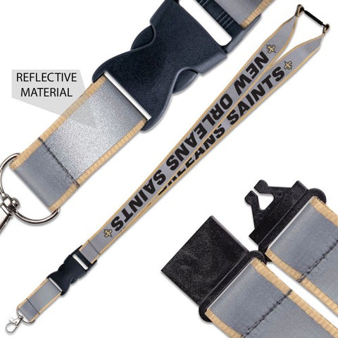 New Orleans Saints Reflective Lanyard 1x17 Inches Free Ship Detachable Buckle