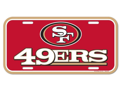 San Francisco 49ers Logo Plastic License Plate NEW!! Free Shipping