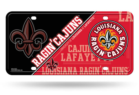 Louisiana Lafayette Ragin Cajuns Logo Aluminum License Plate NEW!!