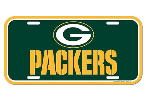 Green Bay Packers Logo Plastic License Plate NEW!! Free Shipping