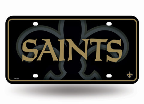 New Orleans Saints Wordmark Logo Aluminum License Plate NEW!