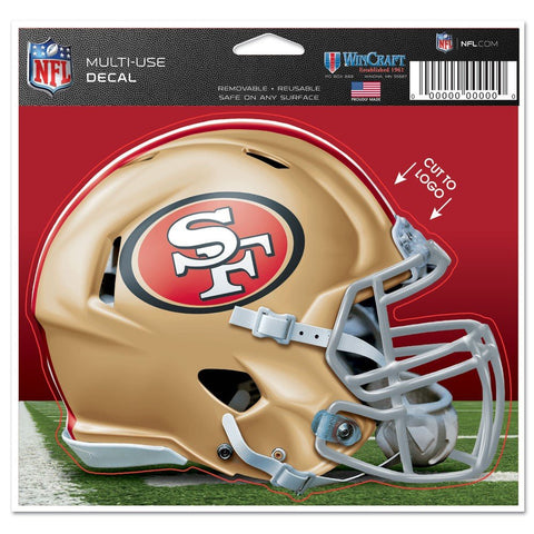 San Francisco 49ers Helmet 5" x 4" Multi Use Die Cut Decal Window, Car or Laptop!