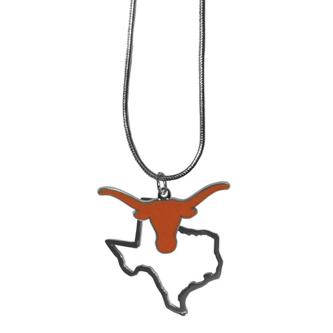 Texas Longhorns Logo State Outline Charm Necklace Free Shipping!