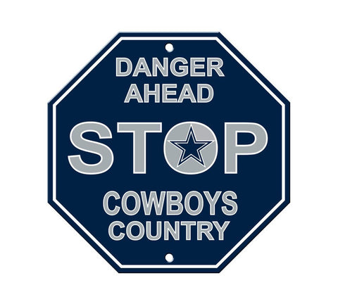 Dallas Cowboys Stop Sign NEW! 12"X12" "Danger Ahead" Man Cave NFL