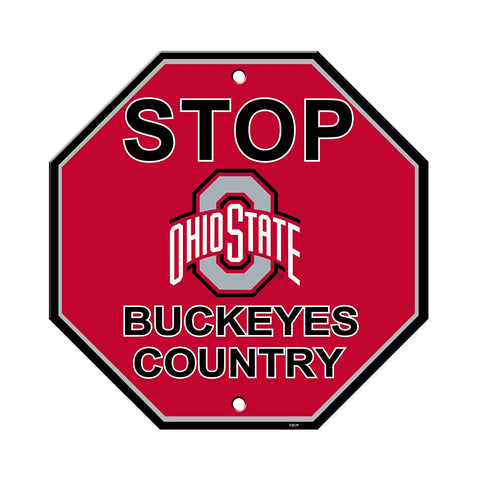 Ohio State Buckeyes Stop Sign NEW! 12"X12" "Buckeyes Country" Man Cave