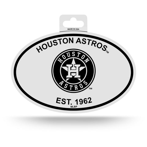 Houston Astros Oval Decal Sticker NEW!! 3 x 5 Inches Free Shipping Black & White