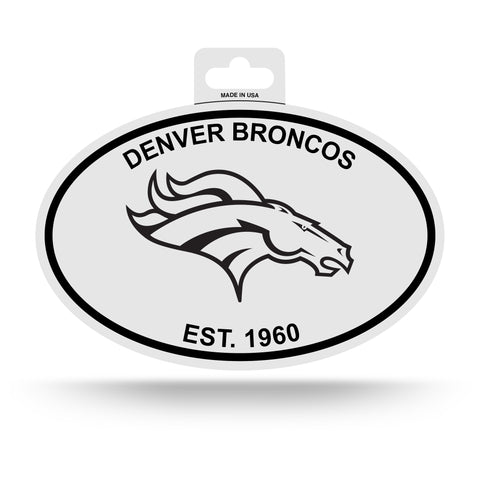 Denver Broncos Oval Decal Sticker NEW!! 3 x 5 Inches Free Shipping Black & White