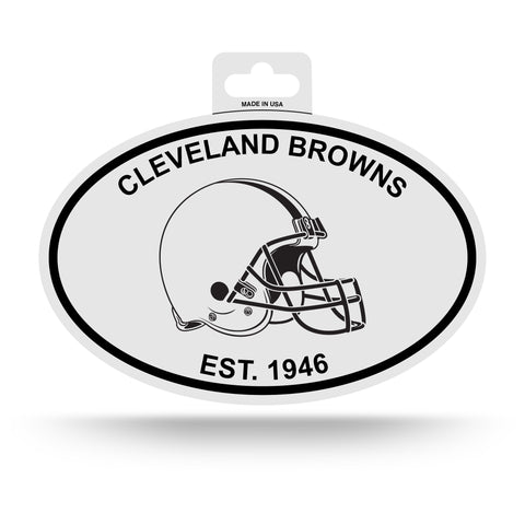 Cleveland Browns Oval Decal Sticker NEW!! 3 x 5 Inches Free Shipping Black & White
