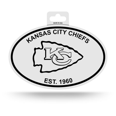 Kansas City Chiefs Oval Decal Sticker NEW!! 3 x 5 Inches Free Shipping Black & White