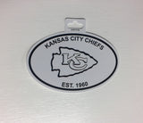Kansas City Chiefs Oval Decal Sticker NEW!! 3 x 5 Inches Free Shipping Black & White