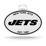 New York Jets Oval Decal Sticker NEW!! 3 x 5 Inches Free Shipping Black & White