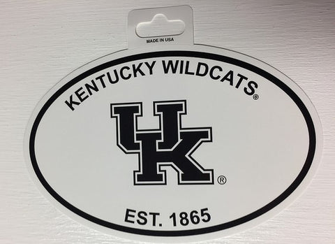 Kentucky Wildcats Oval Decal Sticker NEW!! 3 x 5 Inches Free Shipping Black & White