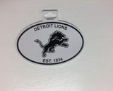 Detroit Lions Oval Decal Sticker NEW!! 3 x 5 Inches Free Shipping Black & White