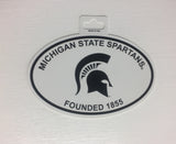 Michigan State Spartans Oval Decal Sticker NEW!! 3 x 5 Inches Free Shipping Black & White