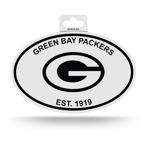 Green Bay Packers Oval Decal Sticker NEW!! 3 x 5 Inches Free Shipping Black & White